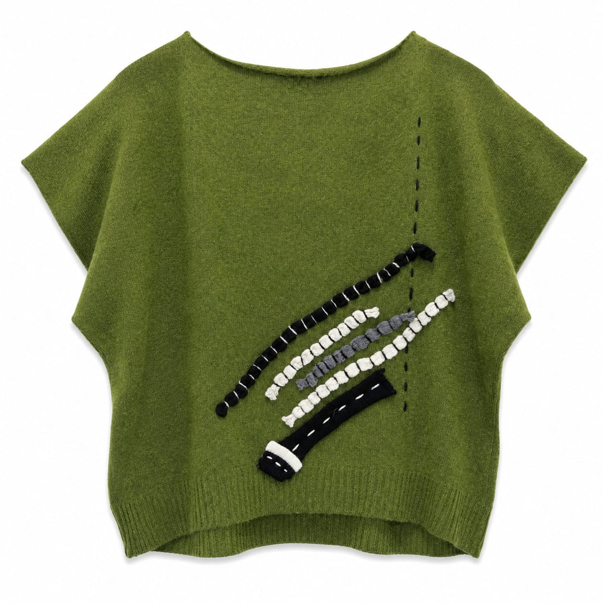 Sweater with Stitched Design