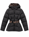 Puffer Jacket with Design Belt