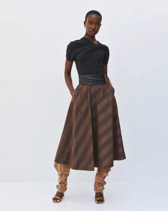 Skirt with Shimmer Stripes