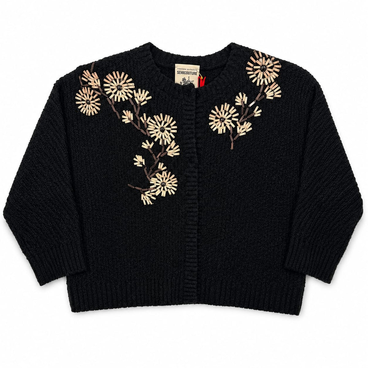 Cardigan with Flower Design