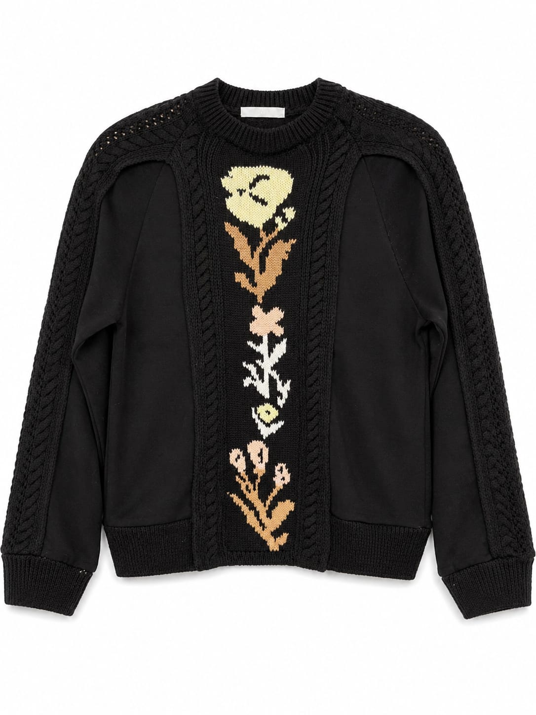 Sweater with Floral Center Design