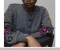 Cardigan with Floral Design Sleeves