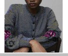Cardigan with Floral Design Sleeves