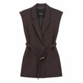 Wool Vest with Belt
