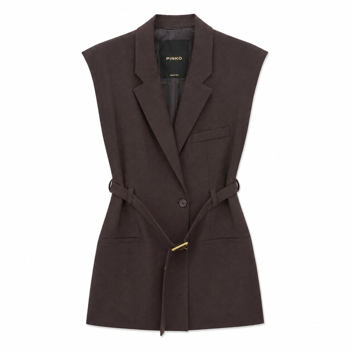 Wool Vest with Belt