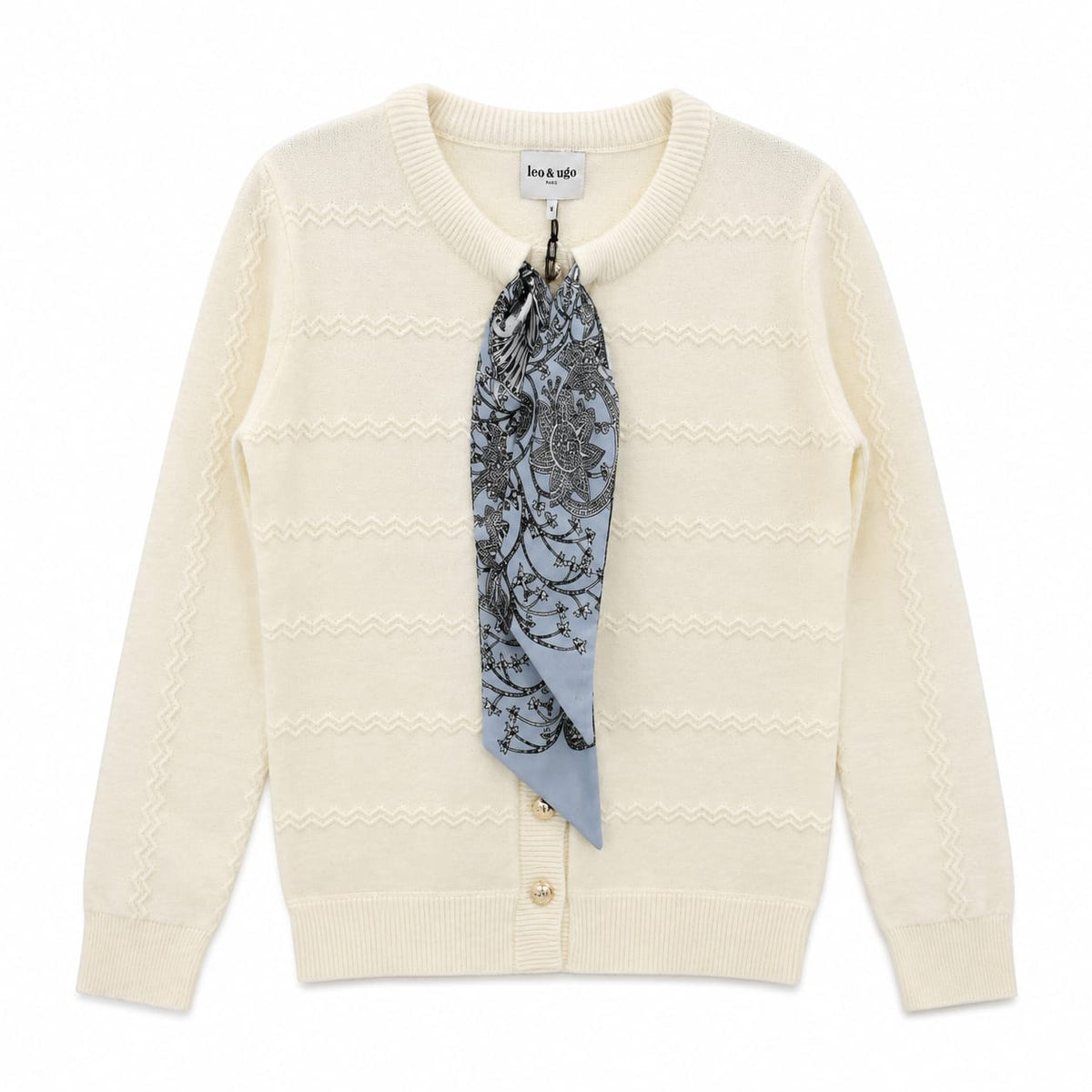 Cardi with Print Tie