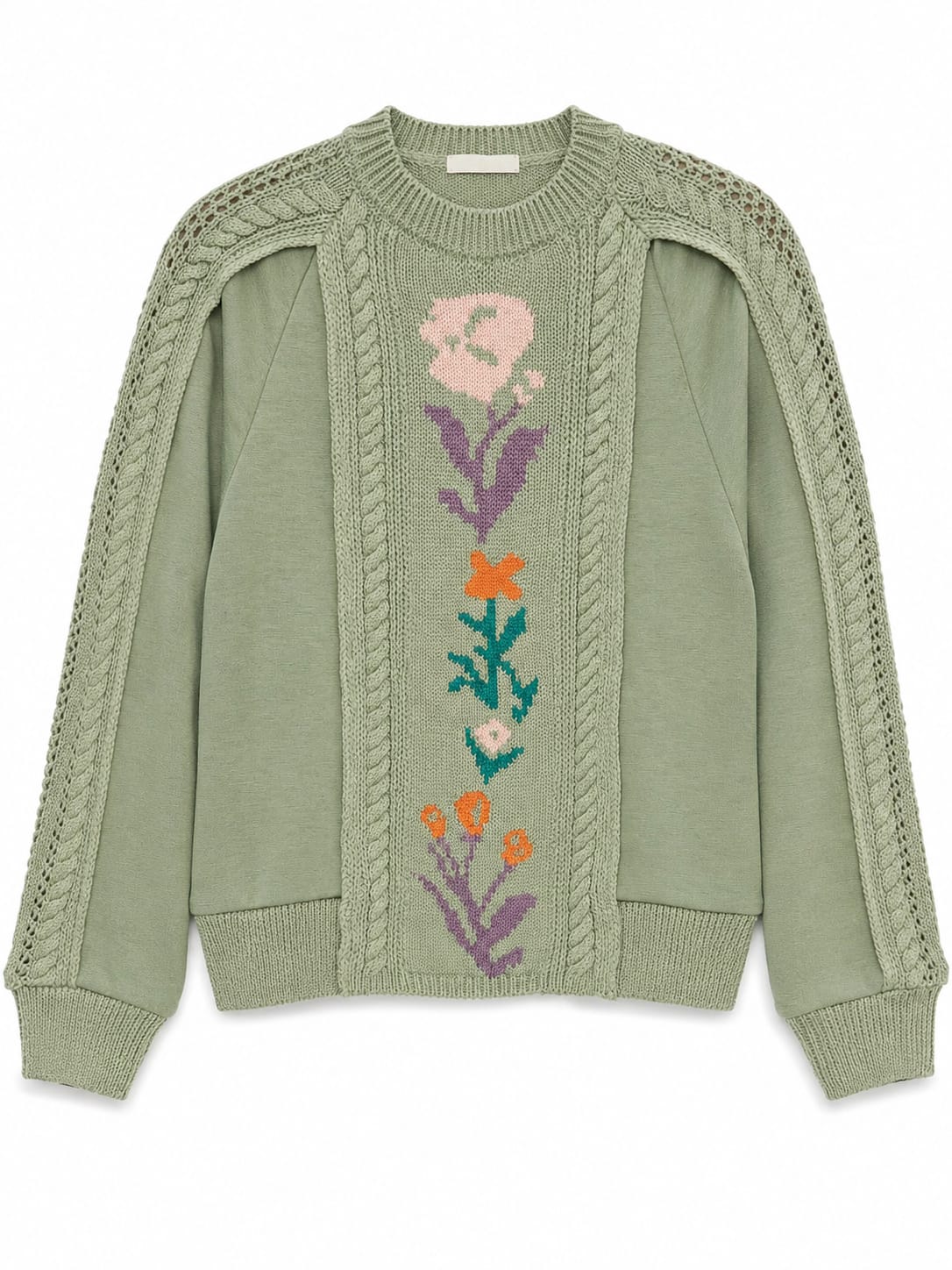 Sweater with Floral Center Design