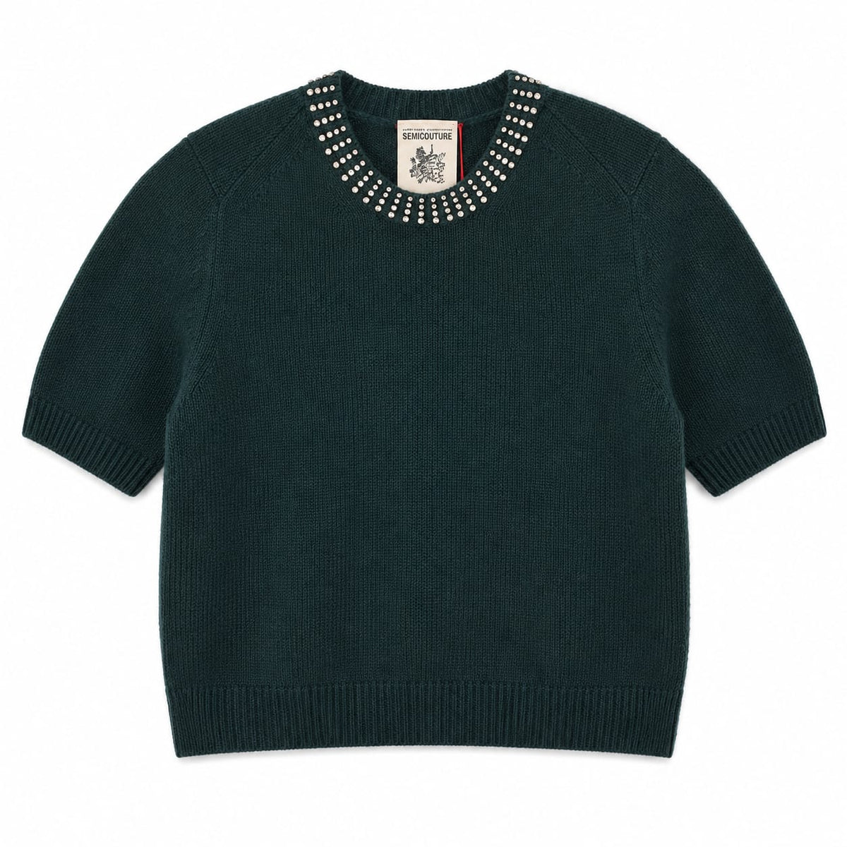 Sweater with Studded Neck