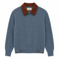 Knit Sweater with Contrast Collar